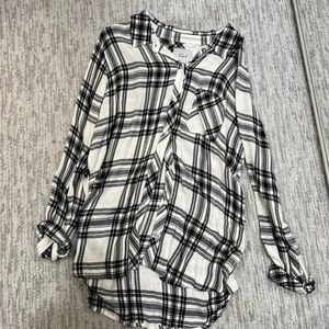 Black & White Flannel Top